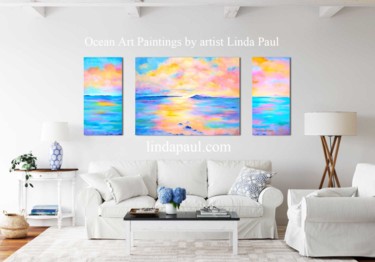 Painting titled "The Passage Ocean a…" by Linda Paul, Original Artwork, Acrylic