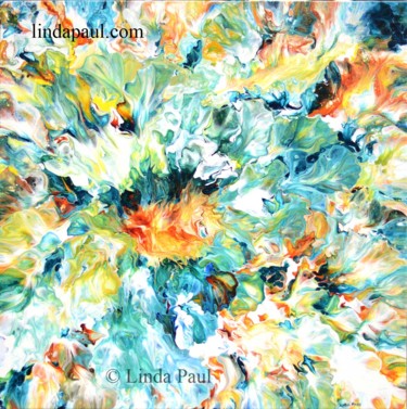 Картина под названием "Floral chaos abstra…" - Linda Paul, Подлинное произведение искусства, Акрил