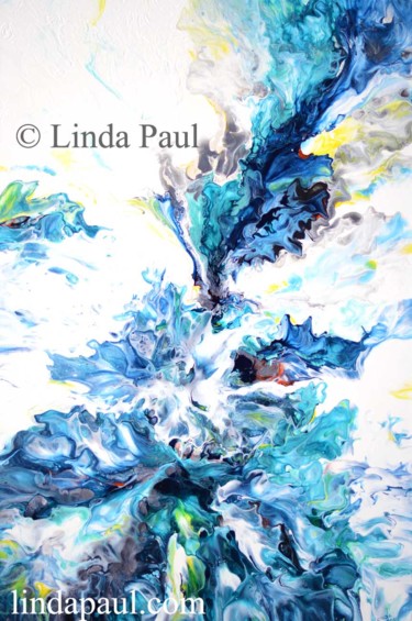 Ζωγραφική με τίτλο "Blue wave length pa…" από Linda Paul, Αυθεντικά έργα τέχνης, Ακρυλικό