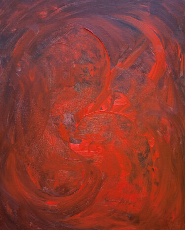 Painting titled "Red" by Linda Armstrong, Original Artwork, Acrylic