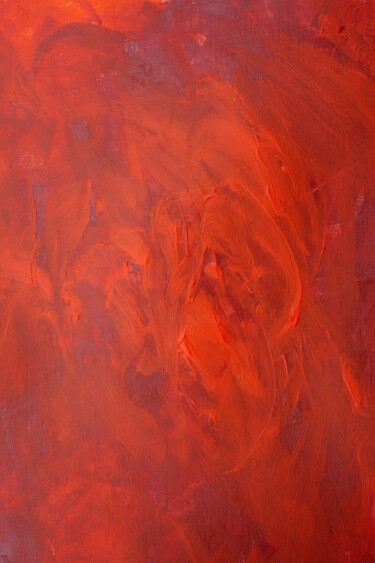 Painting titled "Red Abstract on Pap…" by Linda Armstrong, Original Artwork, Acrylic