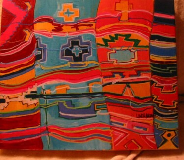 Painting titled "MEXICAN BLANKETS" by Linda Arthurs, Original Artwork, Other