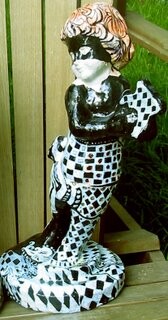 Sculpture intitulée "HARLEQUIN FAIRY STA…" par Linda Arthurs, Œuvre d'art originale, Huile