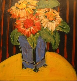 Картина под названием "DAISIES" - Linda Arthurs, Подлинное произведение искусства, Масло