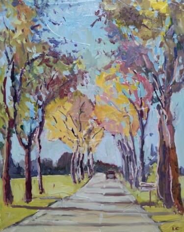 Painting titled "Direction Amponvill…" by Linda Clerget, Original Artwork, Oil