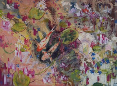 Картина под названием "Apprivoiser le mond…" - Linda Clerget, Подлинное произведение искусства, Акрил Установлен на Деревянн…
