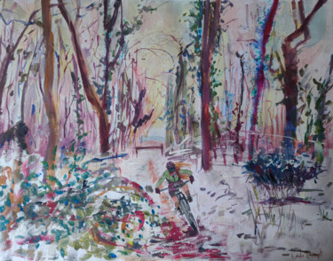 Peinture intitulée "Aventure forestière…" par Linda Clerget, Œuvre d'art originale, Gouache