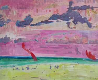 Pittura intitolato "Marine Bubble-Gum" da Linda Clerget, Opera d'arte originale, Acrilico