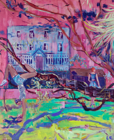 Картина под названием "Dévoiler le jardin…" - Linda Clerget, Подлинное произведение искусства, Акрил