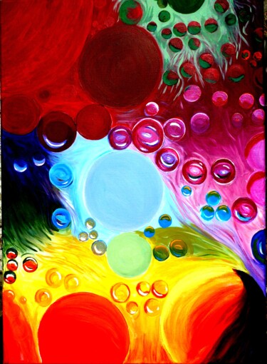 Картина под названием "Dancing spheres" - Linda Coleman (Sulaan), Подлинное произведение искусства, Акрил