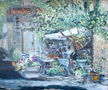 Painting titled ""Les Villemagnais;…" by Linda H Matthews, Original Artwork, Oil Mounted on Wood Stretcher frame