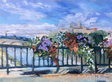 Painting titled "Cathedrale St. Naza…" by Linda H Matthews, Original Artwork, Oil