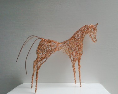 Sculpture titled "Copper Wirework Hor…" by Linda Hoyle, Original Artwork, Other