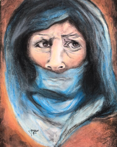 Dessin intitulée "L'Espion" par Linda Omouri, Œuvre d'art originale, Crayon