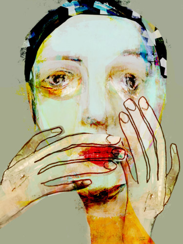 Digitale Kunst mit dem Titel "BRIGITTE" von Linda Vachon, Original-Kunstwerk, Digitale Malerei
