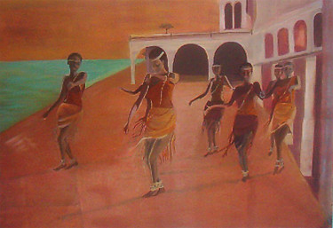 Pintura titulada "Imitari in Cuba" por Linda Vanden Abeele, Obra de arte original, Oleo