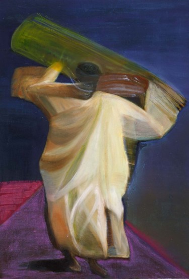 Medard Ntamaganya, musician from Rwanda Painting titled "Medard Ntamaganya,…" by Linda Vanden Abeele, Original Art, Oil
