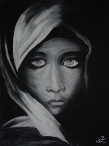 「afgan-girl.jpg」というタイトルの絵画 Linda Bergによって, オリジナルのアートワーク, アクリル