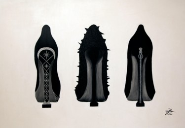 Peinture intitulée "heels-100-x-70cm-mi…" par Linda Berg, Œuvre d'art originale, Acrylique