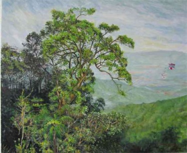 Painting titled "Hill Top - S.3 -Gen…" by Linda Chen, Original Artwork, Oil