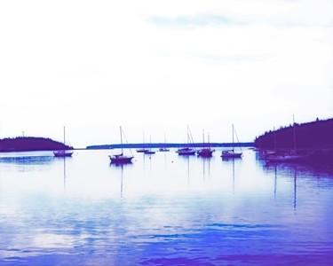 Photography titled "Boats in Sea Harbour" by Linda Hegland, Original Artwork, Digital Photography