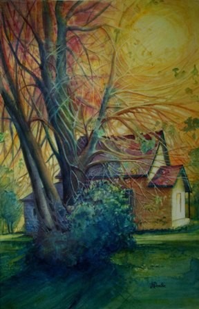 Peinture intitulée "L'hymne au soleil c…" par Linda Labelle, Œuvre d'art originale, Aquarelle