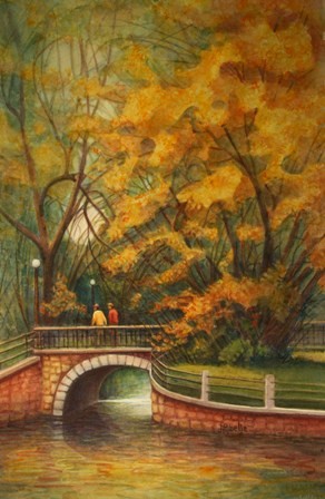 Peinture intitulée "Promenade sur le ca…" par Linda Labelle, Œuvre d'art originale, Aquarelle