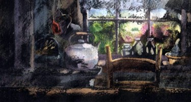 Pittura intitolato "simplicité intérieur" da Linda Labelle, Opera d'arte originale, Inchiostro