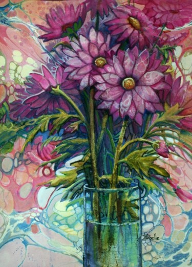 Malerei mit dem Titel "Romance rose" von Linda Labelle, Original-Kunstwerk, Acryl