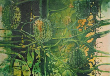 Painting titled "entrecroiser-vegeta…" by Linda Labelle, Original Artwork, Acrylic