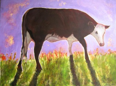Painting titled "Holy Cow" by Linda Morris, Original Artwork