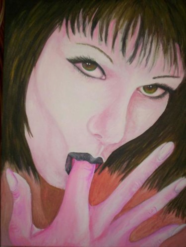 Painting titled "Finger Licking" by Linda Obrien, Original Artwork