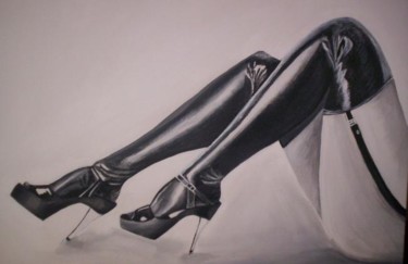 Painting titled "Glass Heels" by Linda Obrien, Original Artwork