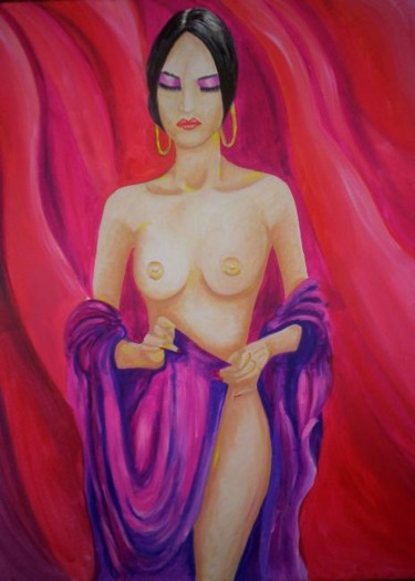 Painting titled "Demure" by Linda Obrien, Original Artwork