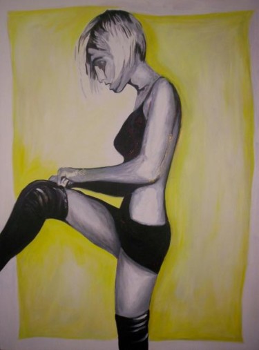 Painting titled "Adjusting" by Linda Obrien, Original Artwork