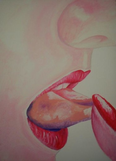 Painting titled "Lick my finger" by Linda Obrien, Original Artwork