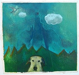 Malarstwo zatytułowany „Donald Dog & Friends” autorstwa Linda Rosenfield, Oryginalna praca