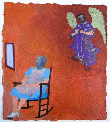 Painting titled "Rose's Encounter" by Linda Rosenfield, Original Artwork