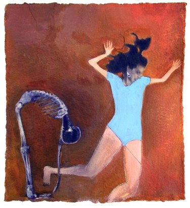 Peinture intitulée "Leap of Faith" par Linda Rosenfield, Œuvre d'art originale