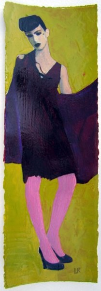 Malerei mit dem Titel "Paper Prayer - Purp…" von Linda Rosenfield, Original-Kunstwerk