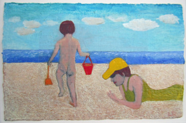 Pittura intitolato "Bathing Beauty" da Linda Rosenfield, Opera d'arte originale