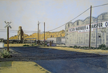 Pittura intitolato "Tucson Warehouse an…" da Linda Rosenfield, Opera d'arte originale