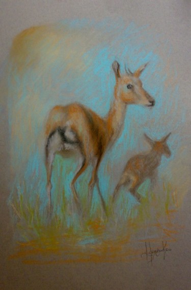 Painting titled "Mother and baby" by L.Jakobsson, Original Artwork