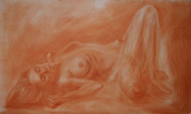 Painting titled "Nadja lying" by L.Jakobsson, Original Artwork