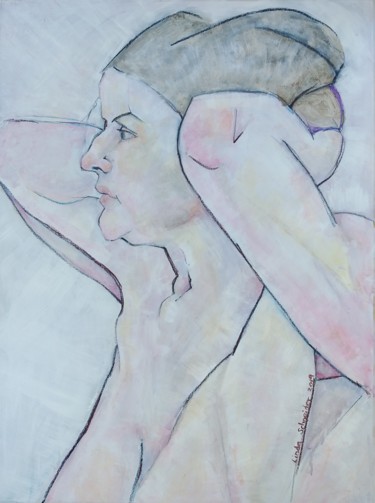 Painting titled "Neopolitan Nude" by Linda Schneider, Original Artwork, Oil