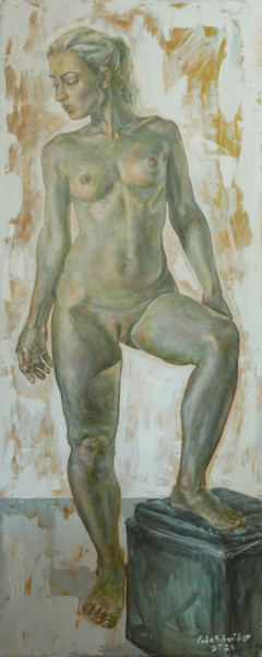 Painting titled "la donna alte" by Linda Schneider, Original Artwork, Oil