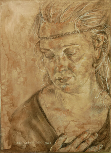 Drawing titled "Hannah I" by Linda Schneider, Original Artwork, Chalk
