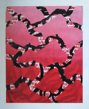 Peinture intitulée "ROUGE" par L/Indien, Œuvre d'art originale, Acrylique