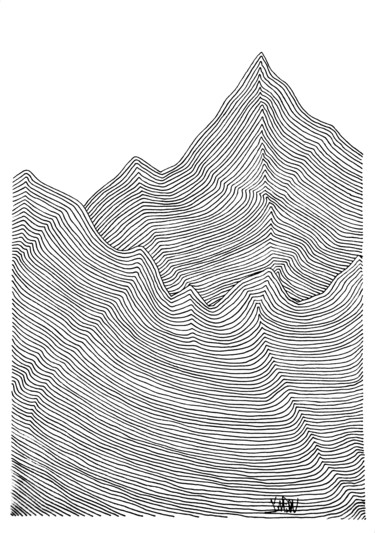 Dessin intitulée "Montana" par L/Indien, Œuvre d'art originale, Marqueur