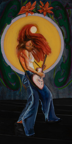 Painting titled "The Musicians Tript…" by Lindsay Hirsch, Original Artwork, Oil